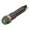 Dialight Green Panel Mount Indicator, 24V dc, 15mA, Solder Tab Termination, Recessed Bezel, Model 609-2222-140F