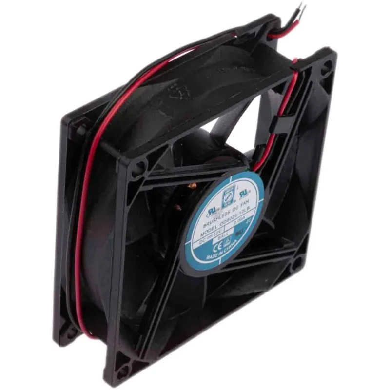 RS PRO High-Performance Brushless Ball Bearing Axial Fan 80 mm x 80 mm x 25 mm 12V DC 960 mW 2100 RPM Model 541-5031
