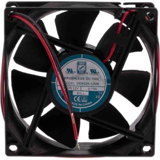 RS PRO Axial Fan 12V DC 52.7 m³/h 1.45 W 130 mA 80mm x 80mm x 25mm 2500rpm Ball Bearing 541-5047