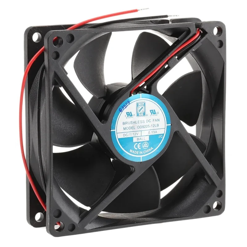 RS PRO High Performance Brushless DC Axial Fan 12V DC 1.6W 49.3 m³/h Ball Bearing 92.5 mm 541-5069