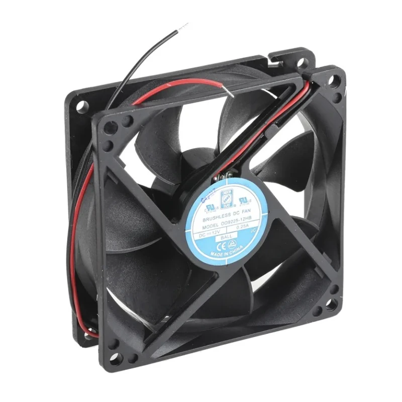 RS PRO Axial Fan 12V DC 3W 90 m³/h 240 mA Max Ball Bearing Square Frame 92.5mm Height 25mm Depth 541-5081