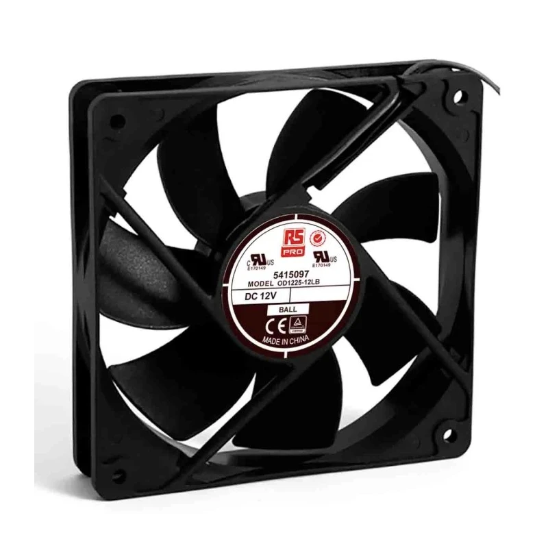 RS PRO Axial Fan 12V DC 3 W 240 mA 1800 RPM 120 mm Square Frame Ball Bearing 541-5097