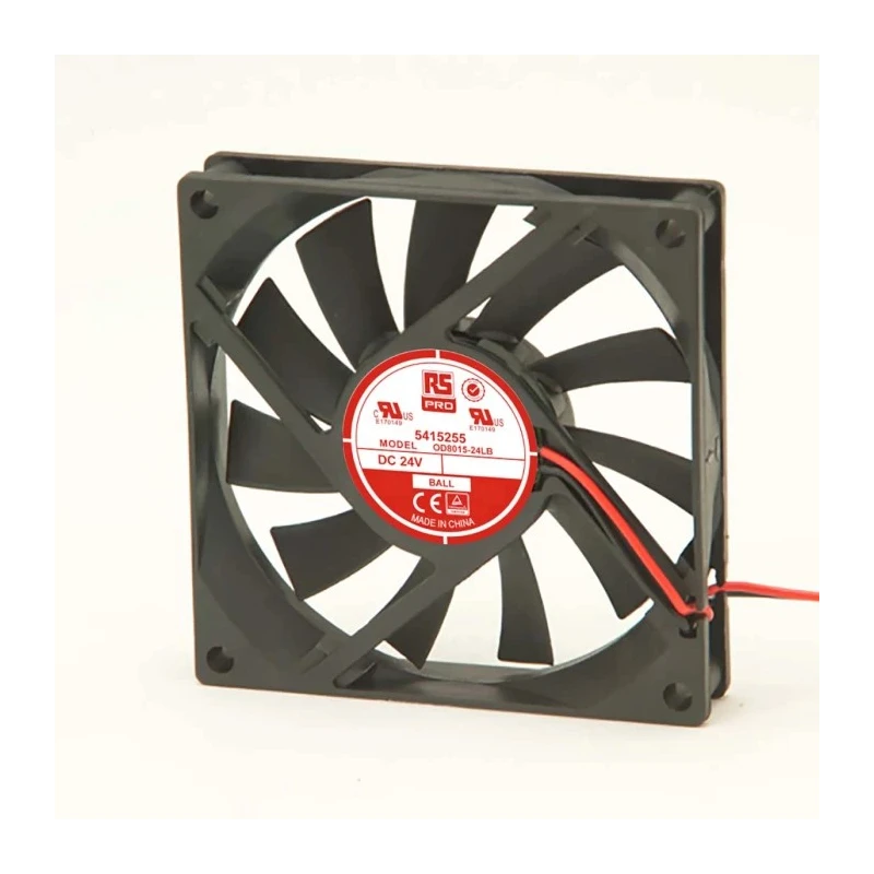 RS PRO Axial Fan 24V DC, 2.4 W, 2000 RPM, Ball Bearing, 80 mm x 80 mm x 15 mm 541-5255