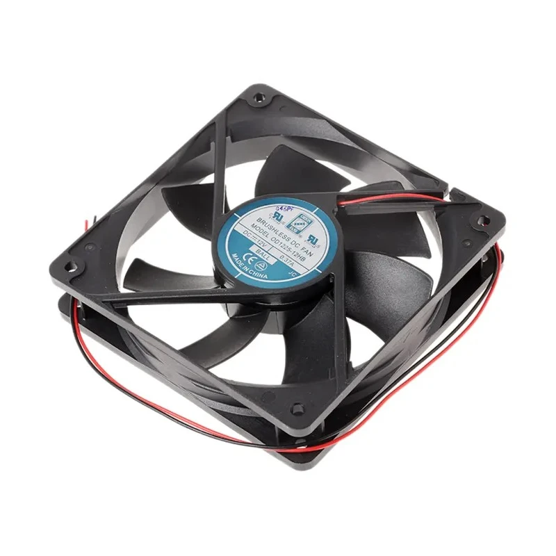 RS PRO Axial Fan 12V DC 5W 370mA 2200RPM 151.2 m³/h Airflow 120 mm Square Frame Ball Bearing 541-5110