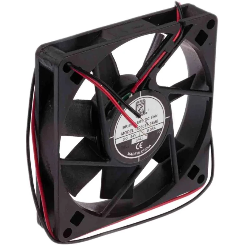 RS PRO Axial Fan 24V DC 3.6W 80 mA 39.1 m³/h 80 mm Square Frame Ball Bearing 541-5261
