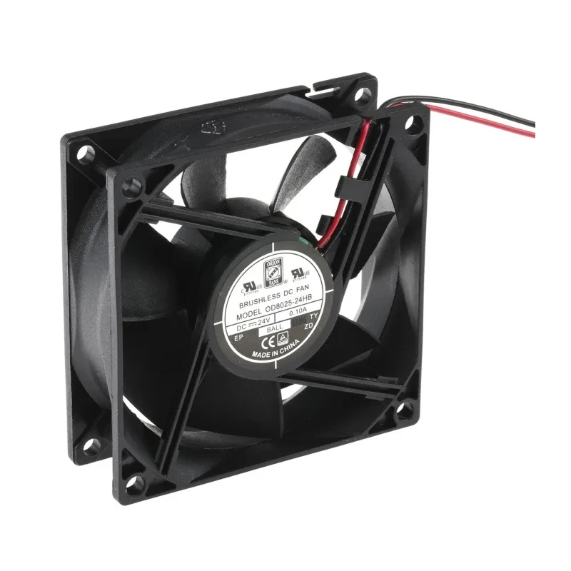 RS PRO Axial Fan 24V DC 68 m³/h 2.41 W 100 mA Max 80 mm x 80 mm x 25 mm 541-5306