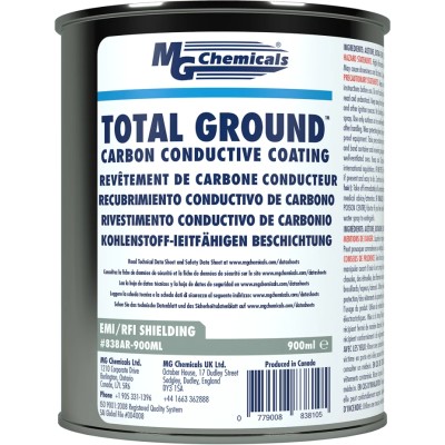 MG Chemicals Black Acrylic Conductive Lacquer for RF Shielding, Electronic Instruments, Electric Guitars, Metal 838AR-900ml