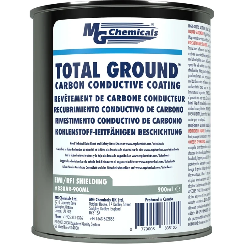 MG Chemicals Black Acrylic Conductive Lacquer for RF Shielding, Electronic Instruments, Electric Guitars, Metal 838AR-900ml