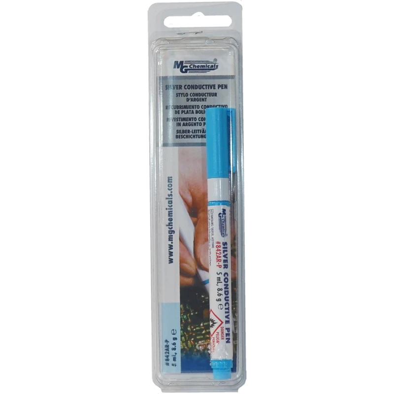 MG Chemicals Silver Grey Acrylic Conductive Lacquer Pen 5 ml for Remote Control, PCB, Mixing Board, Keyboards, Game 842AR-P