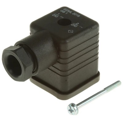 Hirschmann GDML 2P+E DIN 43650 A Solenoid Valve Connector 250V 934407100 GDML 2016 GB 1 black