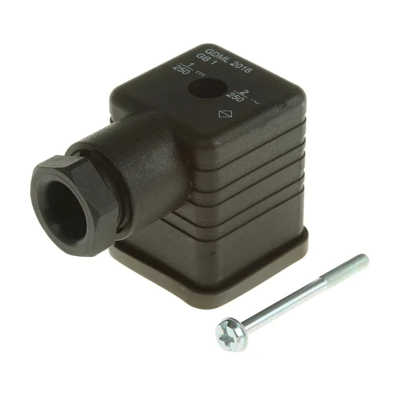 Hirschmann GDML 2P+E DIN 43650 A Solenoid Valve Connector 250V 934407100 GDML 2016 GB 1 black