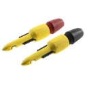 Pomona Red and Black Hook Clip, 2 mm Tip, 70V DC, 1A Current, 4 mm Socket, Nylon Insulation, Stainless Steel Contact 6405/POM