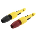 Pomona Red and Black Hook Clip, 2 mm Tip, 70V DC, 1A Current, 4 mm Socket, Nylon Insulation, Stainless Steel Contact 6405/POM