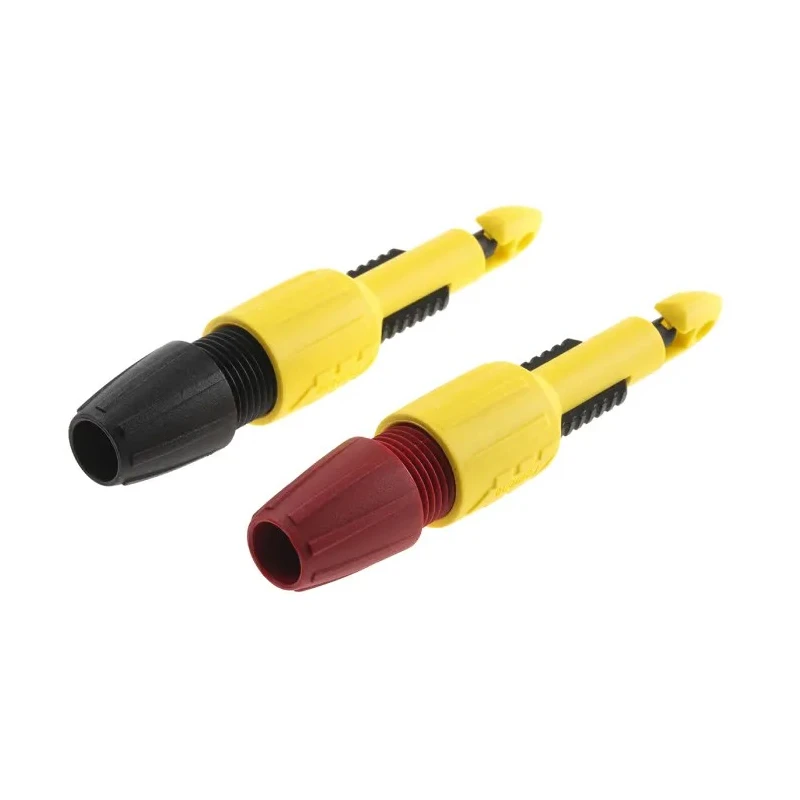 Pomona Red and Black Hook Clip, 2 mm Tip, 70V DC, 1A Current, 4 mm Socket, Nylon Insulation, Stainless Steel Contact 6405/POM