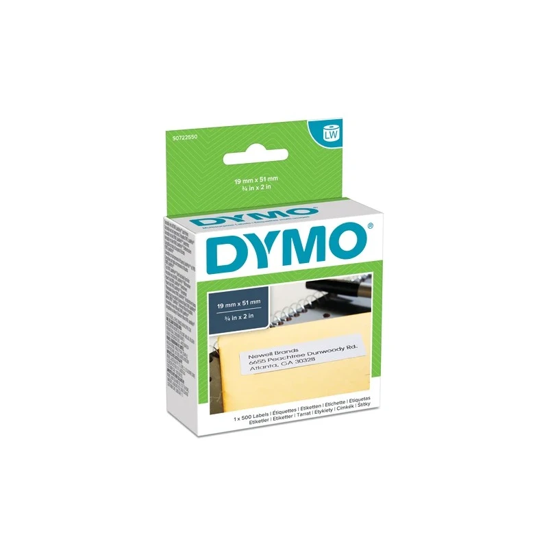 Dymo White Black Print Label Roll 51 mm Width 500 Labels per Roll S0722550