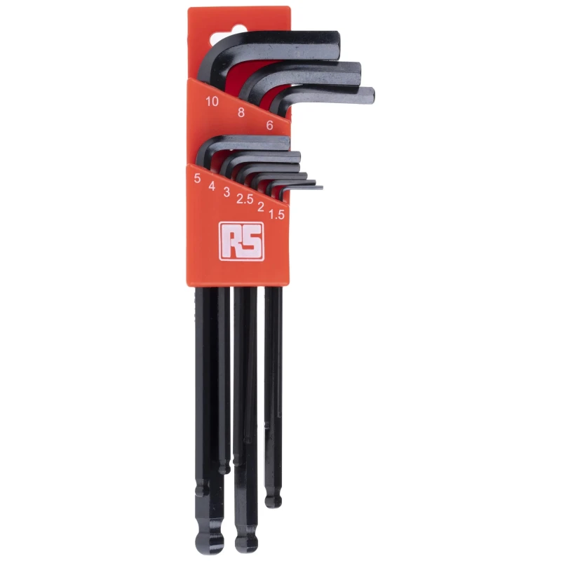 RS PRO 33 Piece L Imperial, Metric Hex Key Set Hex Size 1.5 to 10 mm Alloy Steel 541-7324