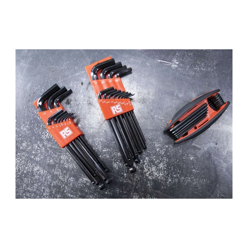 RS PRO 33 Piece L Imperial, Metric Hex Key Set Hex Size 1.5 to 10 mm Alloy Steel 541-7324