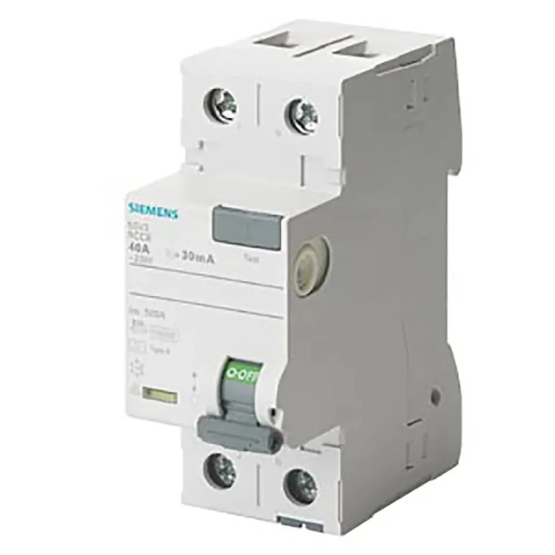 Siemens Series 5SV3 Residual Current Circuit Breaker 40A 2-Pole 30 mA Type A 0.8 kA 230V ac 5SV3314-6KK12