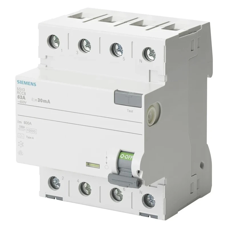 Siemens Residual Current Circuit Breaker, 25A Current Rating, 4-Pole, 30mA Trip Sensitivity, Type A Tripping 5SV3342-6