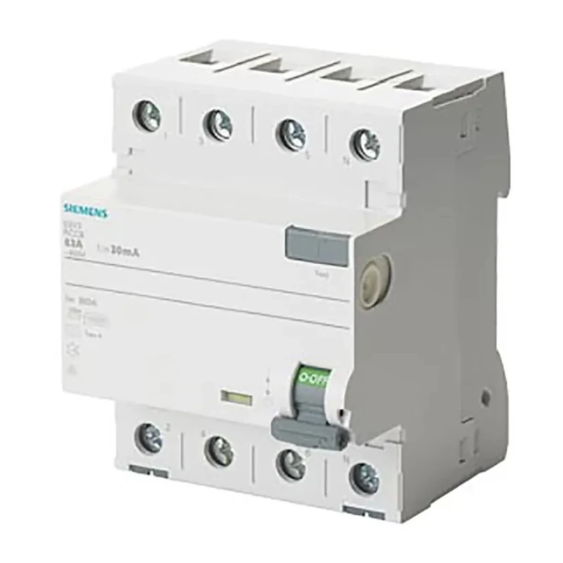 Siemens Residual Current Circuit Breaker 63A 4-Pole 300mA Type A 0.8kA 400V ac 5SV3646-6KL