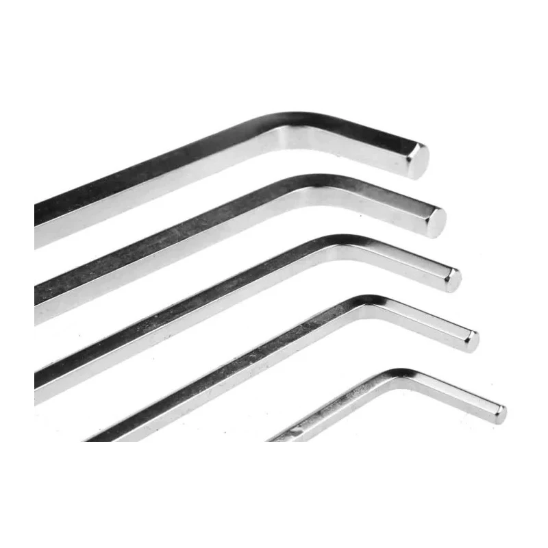 RS PRO 9 Piece L Metric Hex Key Set with Hex Ball End Sizes 1.5 to 10 mm, Chrome Finished S2 Steel 542-3515