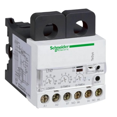 Schneider Electric LT47 Overload Relay 1 NO/1 NC, 5A-60A FLC, 60A Contact Rating, 55 W Power, 24V AC/DC, Manual LT4760BS