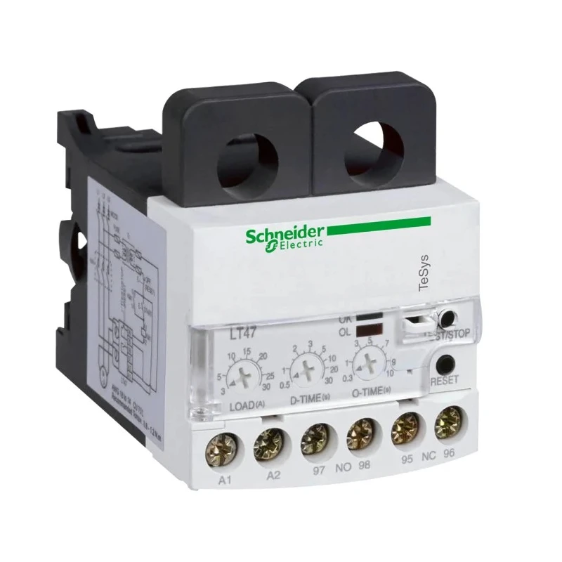 Schneider Electric LT47 Overload Relay 1 NO/1 NC, 5A-60A FLC, 60A Contact Rating, 55 W Power, 24V AC/DC, Manual LT4760BS