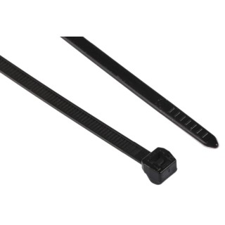 HellermannTyton Cable Tie Non-Releasable, 245 mm Length x 4.6 mm Width, Black Polyamide 66 118-00018 T50MOS-PA66HS-BK