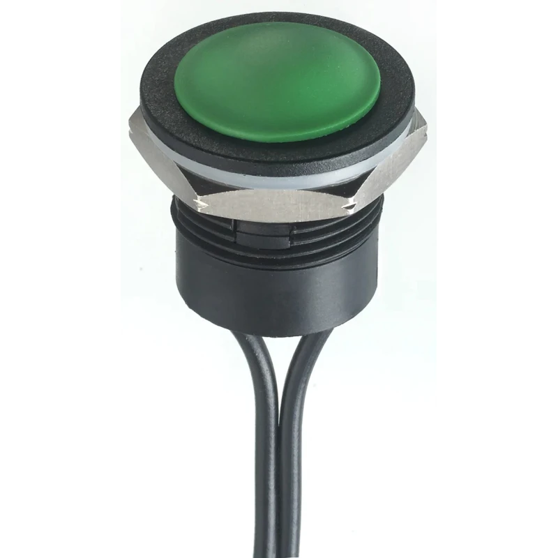 APEM IA Series Push Button Switch, Momentary, Panel Mount, 16.2 mm Cutout, SPST, IP65 IP67, 24 V dc IAR3F1300