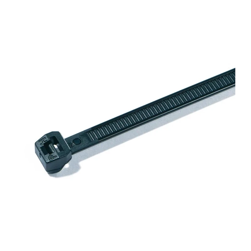 HellermannTyton Non-Releasable Cable Tie 100 mm x 2.5 mm, Black Polyamide 66, 80N Tensile Strength 118-00030 T18ROS-PA66HS-BK