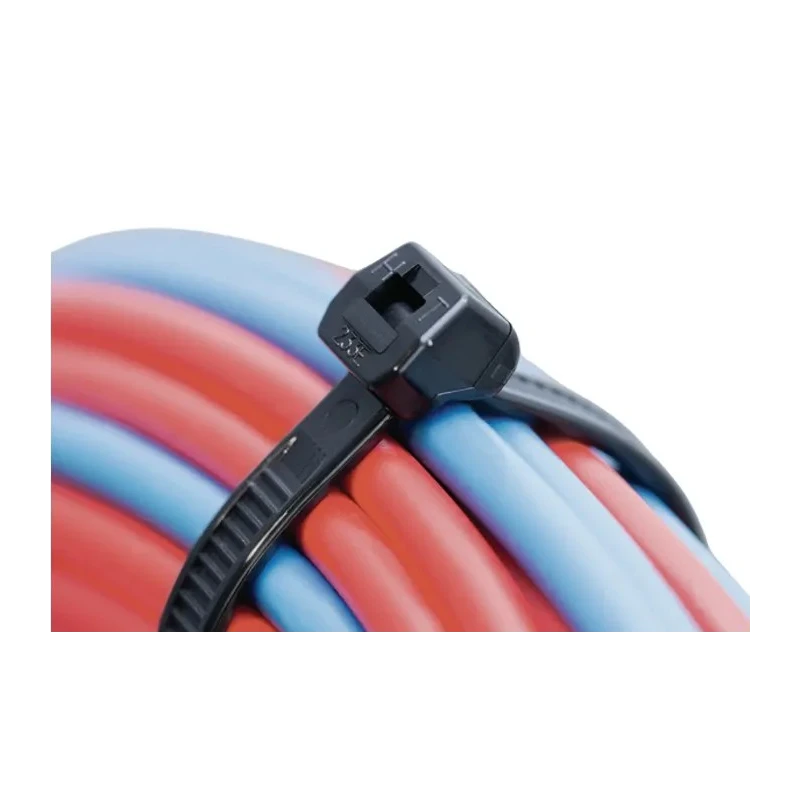 HellermannTyton Non-Releasable Cable Tie 100 mm x 2.5 mm, Black Polyamide 66, 80N Tensile Strength 118-00030 T18ROS-PA66HS-BK