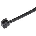 HellermannTyton Non-Releasable Cable Tie 100 mm x 2.5 mm, Black Polyamide 66, 80N Tensile Strength 118-00030 T18ROS-PA66HS-BK