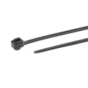 HellermannTyton Non-Releasable Cable Tie 100 mm x 2.5 mm, Black Polyamide 66, 80N Tensile Strength 118-00030 T18ROS-PA66HS-BK