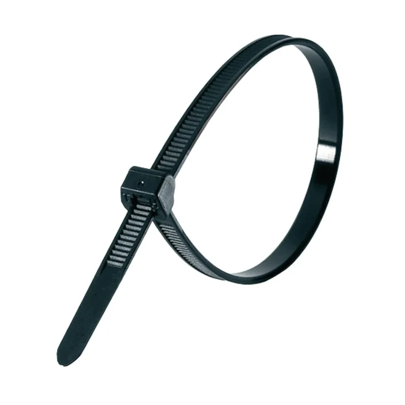 HellermannTyton Non-Releasable Cable Tie 100 mm x 2.5 mm, Black Polyamide 66, 80N Tensile Strength 118-00030 T18ROS-PA66HS-BK