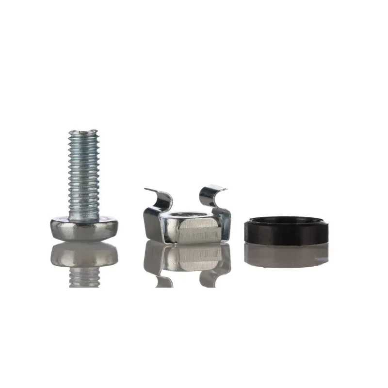 RS PRO Nylon 50 Piece Cross Drive Nut & Washer Kit with M6 Machine Screws, Pan Head, Cage Nuts, and Cup Washers 542-5426