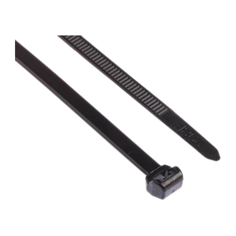 HellermannTyton Non-Releasable Cable Tie Black Polyamide 66 200 mm x 4.6 mm Tensile Strength 225N 118-05050 T50ROS-PA66HS-BK