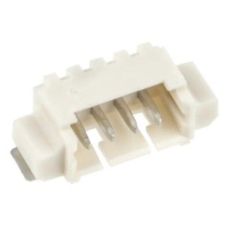 Molex PicoBlade Series Right Angle Surface PCB Header, 4 Contact 1 Row 1.25 mm Pitch 125V 1A Shrouded 53261-0471