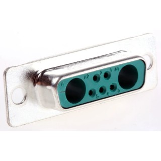Amphenol Communications Solutions DW 7 Way Straight Crimp D-Sub Connector, Socket Contact Female, 300V, 5A DA7W2SA00LF