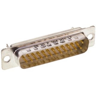 Amphenol Communications Solutions 25 Way Straight 2.76 mm Pitch Panel Mount D-Sub Connector, Standard Male DB25P064HTXLF