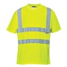 Portwest Yellow Unisex Hi Vis T-Shirt, Short Sleeve, Size M, Polyester Birds Eye Knit 150 g, ANSI/ISEA 107 Class 2 124-8207