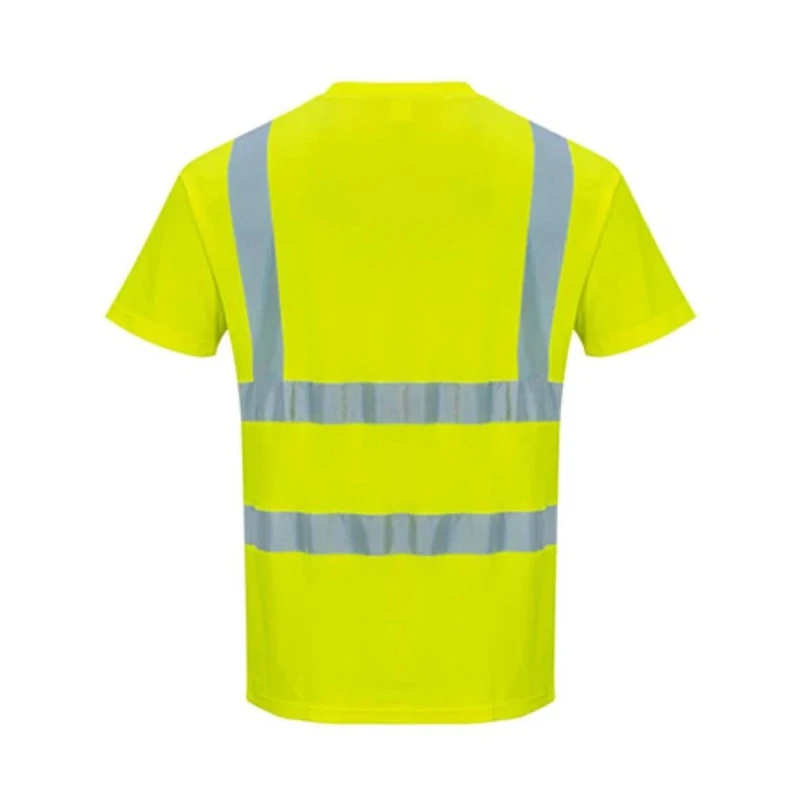 Portwest Yellow Unisex Hi Vis T-Shirt, Short Sleeve, Size M, Polyester Birds Eye Knit 150 g, ANSI/ISEA 107 Class 2 124-8207