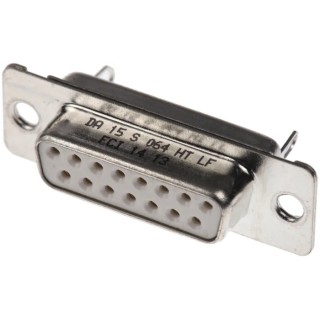 Amphenol Communications Solutions 15 Way Straight 2.74 mm Pitch Panel Mount D-Sub Connector Female DA15S064HTLF
