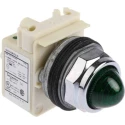 Schneider Electric Flush Green LED Pilot Light Harmony 9001K, 30 mm Cutout, 24V AC/DC, IP66, Round 9001KP35LGG9