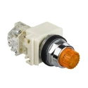 Schneider Electric Harmony 9001K Series Illuminated Push Button Switch, Spring Return, Panel Mount, 30 mm 9001K2L38LYAH13