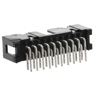 3M 2500 Series Right Angle Through Hole PCB Header, 20 Contact(s), 2.54 mm Pitch, 2 Row, Shrouded N2520-5002RB
