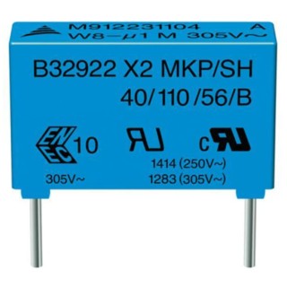 TDK Polypropylene Capacitor Through Hole 330nF 305V AC 630V DC B32922H3334K000