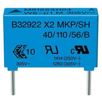 TDK Polypropylene Capacitor Through Hole 330nF 305V AC 630V DC B32922H3334K000