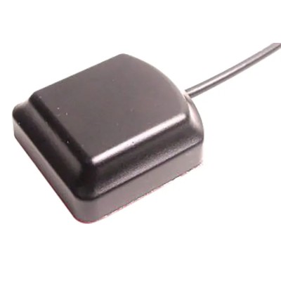Siretta Square Adhesive Mount GPS Antenna with SMA Male Connector 1m Lead Length ALPHA4A/1M/SMAM/S/S/26