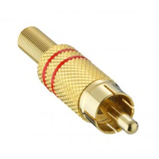 Lumberg RCA Plug Red Gold, Straight, Gold Plated Contact, 5A, 24V dc, Model 1573 01 V RED