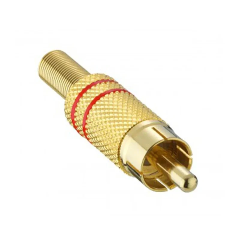 Lumberg RCA Plug Red Gold, Straight, Gold Plated Contact, 5A, 24V dc, Model 1573 01 V RED